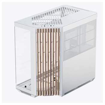 Кутия APNX V1-W Wood, ATX/mATX/Mini-ITX, 1x USB 3.2, бяла, с прозорец, без захранване | JAR Computers Кутия APNX V1-W Wood бяла
