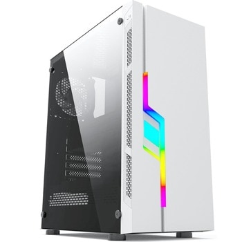 Кутия PowerCase JX188-7-W, ATX/mATX/Mini-ITX, 1x USB 3.0, бяла, прозорец, без захранване | JAR Computers PowerCase JX188-7-W