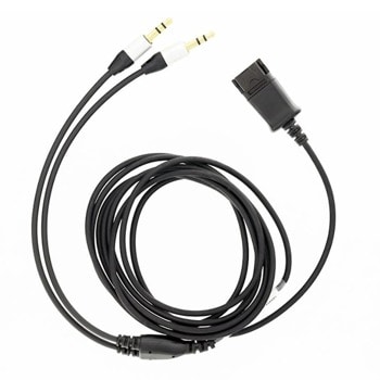Кабел Tellur TLL416003, от QD към 2x 3.5mm жак(м), 2.2m, черен | JAR Computers Tellur TLL416003