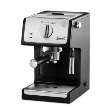 Кафемашина еспресо Delonghi ECP 33.21, 1100 W, 15 bar налягане, 3 цедки, 2 отделни термостата, плоча за затопляне на чашата, черна | JAR Computers Delonghi ECP 33.21