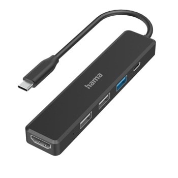 Докинг станция HAMA 200117, от USB C към 1x USB C, 3x USB A, 1x HDMI, черна | JAR Computers Hama 200117