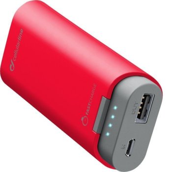 Външна батерия/power bank/ Cellularline Freepower, 5200mAh, червена | JAR Computers Cellularline Freepower 5200mAh red