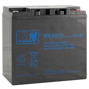 Акумулаторна батерия MW 22-12, 12V, 22Ah, AGM, М6 конектори | JAR Computers MW 22-12