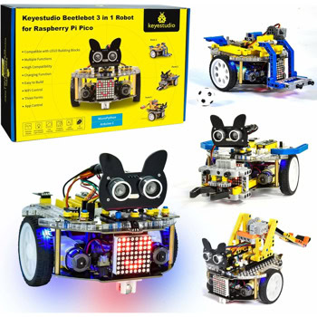 Комплект за роботика Keyestudio 3 in 1 Beetlebot, програмируем, 15W мощност, 200 об./мин двигател, съвместим със части LEGO, Wi-Fi | JAR Computers Keyestudio 3 in 1 Beetlebot KS5002