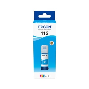 Мастило за Epson EcoTank L6550/L6570/L11160/L15150/L15160/M15140 - 112 EcoTank Pigment - Cyan - P№ C13T06C24A - 70ml | JAR Computers EPSON 112 EcoTank Pigment Cyan