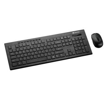 Комплект клавиатура и мишка Canyon CNS-HSETW4-BG, безжични, нископрофилни клавиши, мултимедийни бутони, оптична мишка (1600 dpi), USB, черни image