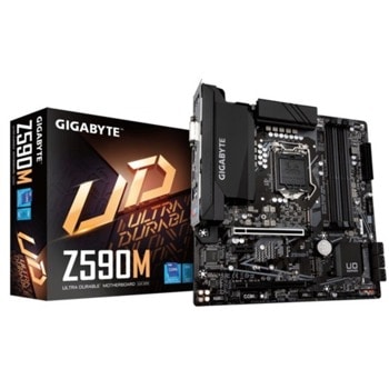 Дънна платка Gigabyte Z590M, Z590, LGA1200, PCI-E 4.0 (DP/HDMI/DVI), 6x SATA 6Gb/s, 2x M.2, 1x USB 3.2 Gen 2, Micro ATX | JAR Computers Gigabte Z590M GAZ59M-00-G