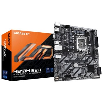 Дънна платка GIGABYTE H810M S2H, H810, LGA1851, DDR5, PCI-E 4.0, (DP&HDMI), 4x SATA 6Gb/s, 1x M.2, Micro ATX | JAR Computers Дънна платка GIGABYTE H810M S2H