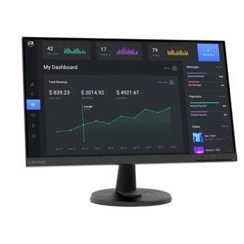 Монитор Lenovo D24-40 (67A2KAC6EU), 23.8" (60.45 cm), VA панел, 75Hz, Full HD, 4ms, 250 cd/m2, HDMI, VGA | JAR Computers Lenovo D24-40 67A2KAC6EU