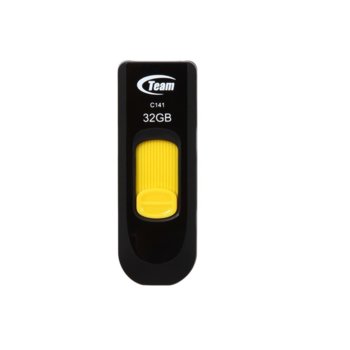 Памет 32GB USB Flash Drive, Team Group C141, USB 2.0, черна-жълта | JAR Computers 32GB Team Group C141 Yellow TC14132GY01