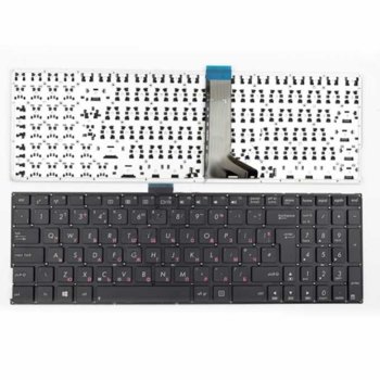 Клавиатура за лаптоп Asus съвместима със серия K555, X555, черна, без рамка с голям Enter, (UK) с кирилица | JAR Computers Клавиатура за лаптоп Asus K555 X555