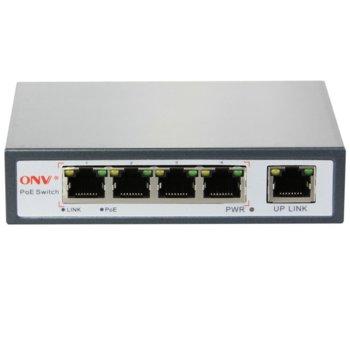 Суич ONV PoE POE31004P-AT, 100Mbps, 4x ports, 1x Ethernet Uplink, PoE Ports | JAR Computers ONV PoE POE31004P-AT