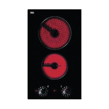 Стъклокерамичен плот за вграждане Teka HLF 30 2H, 2 нагревателни зони, механично управление, индикатор за остатъчна топлина, термостат, черен | JAR Computers Teka HLF 30 2H