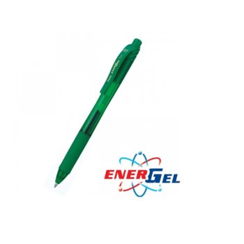 Автоматичен ролер Pentel Energel BL107, зелен цвят на писане, дебелина на линията 0.7 mm, гел, зелен, цената е за 1бр. (продава се в опаковка от 12бр.) | JAR Computers Pentel Energel BL107