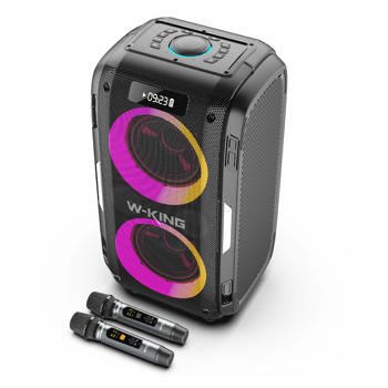 Тонколона W-King T9 Pro, 2.1, 120W RMS, Bluetooth, 3.5mm жак, USB, Type-C, слот за SD карта, черна, време на работа до 6-9 часа | JAR Computers Тонколона W-King T9 Pro