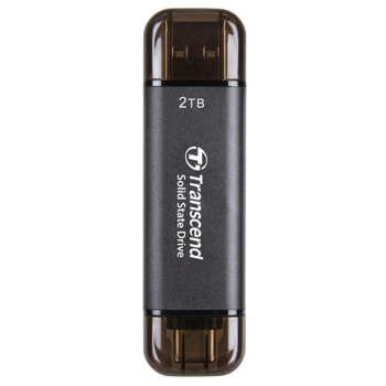 Памет SSD 2TB Transcend ESD310, USB Type-C + USB Type-A, скорост на четене до 1050MB/s, скорост на запис до 950MB/s, черна | JAR Computers SSD Transcend ESD310 2TB Black TS2TESD310C
