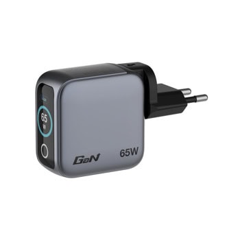 verbatim mini gan charger with display grey 30238