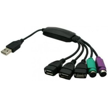 USB HUB със PS/2, 3xUSB 1.1/2.0  (d12002) | JAR Computers Usb Hub-12002