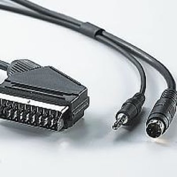 Кабел Roline 11.09.4311, от SCART(м) към SVHS/3.5mm жак(м), 10 m, черен | JAR Computers ROLINE 11.09.4311 10.0 м