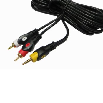 Кабел Royal CABLE-2RCA-3.5/150 HQ, от AUX(м) към 2x RCA(м), 1.5m, черен, никелирани конектори | JAR Computers Royal CABLE-2RCA-3.5/150 HQ 21006544