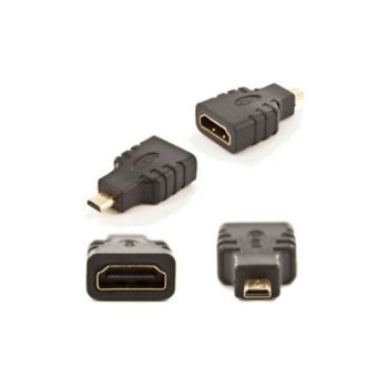 Преходник DeTech, от HDMI(ж) към Micro HDMI(м), черен | JAR Computers DF17120 HDMI(ж) към Micro HDMI(м)