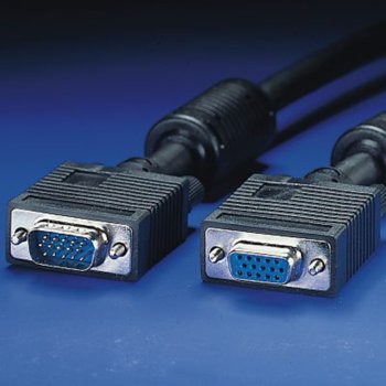 Кабел Roline 11.04.5353, VGA(м) към VGA(ж), 3m, черен | JAR Computers Roline VGA(м) към VGA(ж) 3m 11.04.5353
