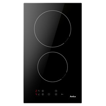 Вграден керамичен плот Amica PCH3200ZT, 2 нагревателни зони, сензорно управление, 9 степени на загряване, таймер, черен | JAR Computers AMICA PCH3200ZT