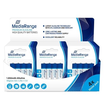 Батерии алкални MediaRange Premium MRBAT104-42 AA (LR6), 1.5V, 1850mAh | JAR Computers BATTERY MEDIARANGE PREMIUM MRBAT104-42