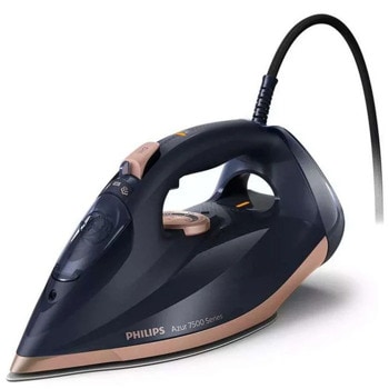 Парна ютия PHILIPS Steam iron Series 6000, 55 гр/мин пара, 260 гр/мин парен удар, керамична плоча, резервоар с воден обем 300 ml, SteamGlide Elite повърхност, автоматично изключване, 3200W, синя | JAR Computers Philips Steam iron Series 6000 DST7510/80