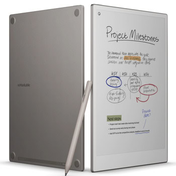 Графичен таблет reMarkable Paper Pro в комплект с маркер за писане Marker Plus и калъф Book Folio(Premium leather - Brown), за писане, наподобява хартия, 11.8" color digital paper display (цветен), USB-C, Wi-Fi | JAR Computers reMarkable Paper Pro Marker Plus Book Folio leathe