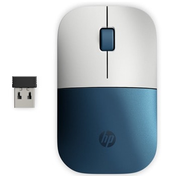 Мишка HP Z3700, оптична (1200 dpi), безжична, USB, бяла/синя image