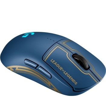 Мишка Logitech G PRO Wireless League of Legends Edition, оптична(25,600 dpi), безжична, USB, lightspeed, син | JAR Computers Logitech G PRO Wireless 910-006449