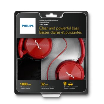 Headphones Philips, DJ inspired,Red