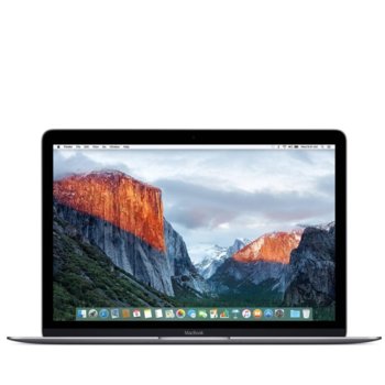 Лаптоп Apple MacBook 12 (Z0TY0002V/BG)(сив), двуядрен Intel Core i5 1.3GHz/3.2GHz, 12" (30.48 cm) IPS LED Retina Display, 1x USB Type-C, 8GB, 512GB SSD, macOS Sierra, 0.92kg | JAR Computers Apple MacBook 12 Space Grey Z0TY0002V/BG