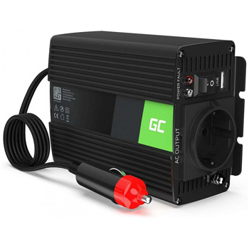 Инвертор Green Cell INV30, 150W, от DC 24V към AC 230V, 1x USB-A, чиста синусоида, за кола | JAR Computers Green Cell 24V 150W /300W INV30