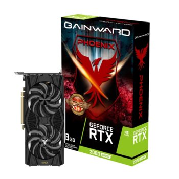 Видео карта nVidia GeForce RTX 2060 SUPER, 8GB, Gainward RTX 2060 SUPER Phoenix "GS", GDDR6, 256bit, Display Port, HDMI | JAR Computers Gainward RTX 2060 SUPER Phoenix GS 471056224-109