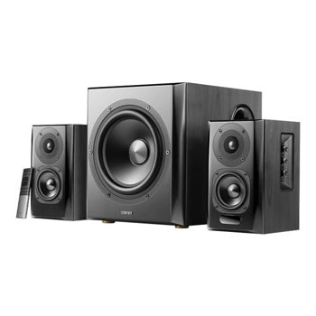 Аудио система Edifier S351DB, 2.1, 150W RMS (2x25W + 2x15W + 70W), Bluetooth, Coaxial, Optical, 2x RCA, черна | JAR Computers Аудио система Edifier S351DB