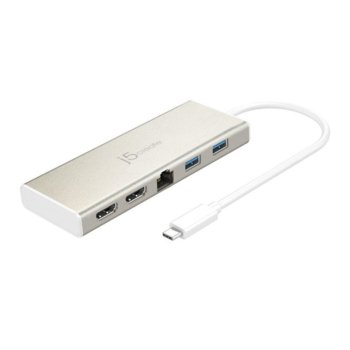 Докинг станция j5create JCD381 Mini Dock, 2x USB 3.0, LAN1000, 1x USB 3.0 Type C, 2x HDMI | JAR Computers j5Create JCD381