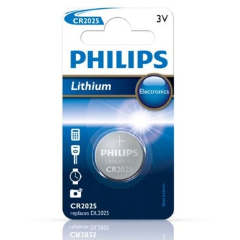 Батерия литиева Philips CR2025, 3.0V, 1 бр. | JAR Computers Батерия Philips (CR2025)