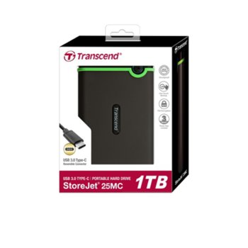 Твърд диск 1TB Transcend StoreJet 25MC(черен), външен, 2.5" (6.35 cm), USB 2.0 | JAR Computers Transcend StoreJet 25MC TS1TSJ25MC