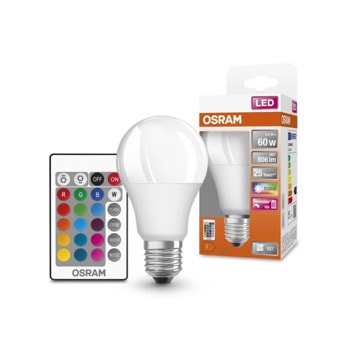 LED смарт крушка Ledvance CLA60 RGB REM, 2700K цветна температура, 806lm сила на осветление, 9.7W, бяла | JAR Computers LED Смарт крушка Ledvance CLA60 RGB REM