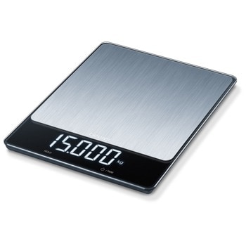 Цифров кухненски кантар Beurer KS 34 XL, капацитет 15 кг, LCD дисплей, с автоматично изключване, индикатор за претоварване, функция за задържане, сребрист | JAR Computers Beurer KS 34 XL 70312_BEU