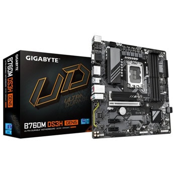 Дънна платка Gigabyte B760M DS3H GEN5, B760M, LGA1700, DDR5, PCI-E 5.0(DP&HDMI), 4x SATA 6Gb/s, 2x M.2 slots, 3x USB 3.2 Gen 1, 2.5 GbE LAN, Micro ATX | JAR Computers GB B760M DS3H GEN5 / LGA1700