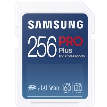 Карта памет 256GB SDXC, Samsung PRO Plus SD Card, Class 10, скорост на запис до 120MB/s image