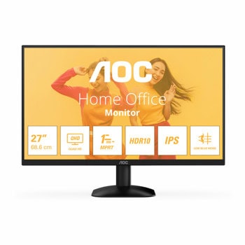 Монитор AOC Q27B35E, 27" (68.58 cm) IPS панел, 75Hz, QHD, 1ms, 20 000 000:1, 300cd/m2, DisplayPort, HDMI | JAR Computers AOC Q27B35E