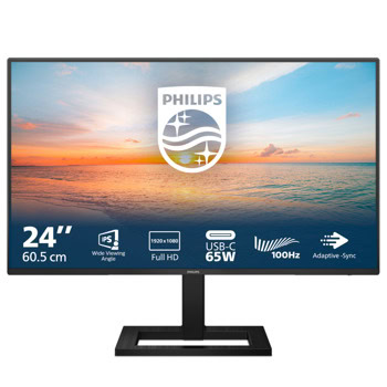 Монитор Philips 24E1N1300AE/00, 23.8" (60.45cm) IPS панел, 100Hz, Full HD, 1ms, Mega Infinity DCR, 250cd/m2, HDMI, USB, USB-C | JAR Computers Philips 24E1N1300AE/00