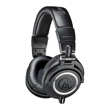 Слушалки Audio-Technica ATH-M50X, за професионален мониторинг, 45мм говорители, 15-28kHz, 99 dB, сваляем кабел, сгъваеми, черни | JAR Computers Audio-Technica ATH-M50X Black