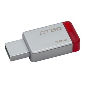 Памет 32GB USB Flash Drive, Kingston DataTraveler 50, USB 3.0, сребриста | JAR Computers 32GB Kingston DataTraveler 50 USB3.0 Red DT50/32GB