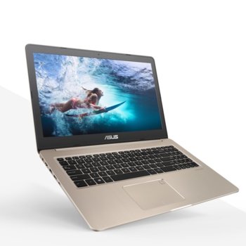 Лаптоп Asus VivoBook Pro 15 N580GD-E4555 (90NB0HX1-M09410)(златист), шестядрен Coffee Lake Intel Core i7-8750H 2.2/4.1 GHz, 15.6" (39.62 cm) Full HD Anti-Glare Display & GF GTX 1050 4GB, (HDMI), 8GB DDR4, 512GB SSD, 1x USB 3.1 Type C, ENDLESS OS | JAR Computers Asus VivoBook N580GD-E4555