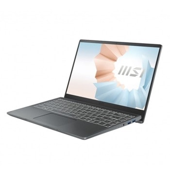 Лаптоп MSI Modern 14 B11MO (9S7-14D314-268-16GB), (сив), четириядрен Tiger Lake Intel Core i5-1135G7 2.4/4.2 GHz, 14.0" (35.56 cm) Full HD IPS Anti-Glare Display, (HDMI), 16GB DDR4, 512GB SSD, 1x USB 3.2 Gen1 Type-C, Windows 10 Home | JAR Computers MSI Modern 14 B11MO 9S7-14D314-268-16GB